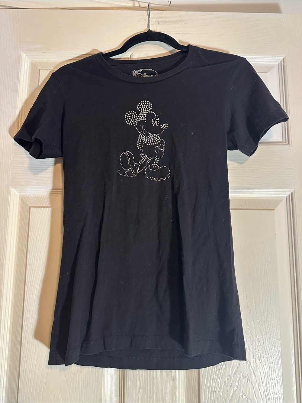 Vintage Disney Black Rhinestone Mickey Mouse Short Sleeve Tee